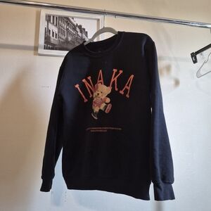 Inaka Power Black Crewneck with Red Graphic (See Photo Small Stain)